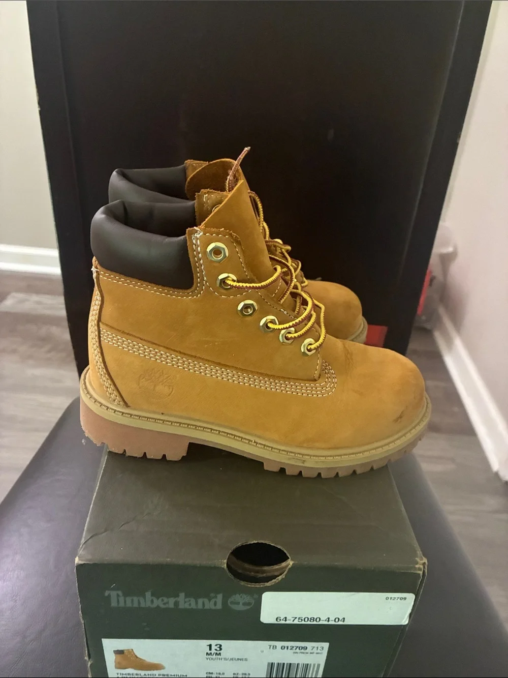 Timberland Kids Wheat/Tan Nubuck Lace-Up Boots
